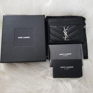 YSL Card Holder Black/Silver